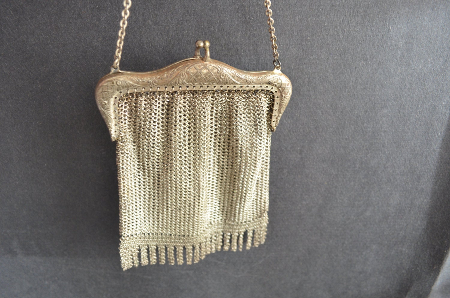 German silver deals chainmail purse
