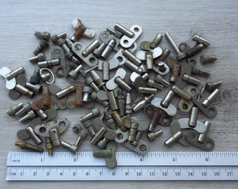 SET of 80 Vintage Alarm Clock Keys/parts/equipment Metal Steampunk components/supplies