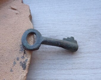 Antique bronze key 19th century Original patina