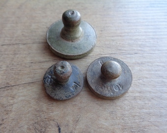 Set of 3 Antique Trade Weights Balance Scale 19th century Imperial Russia Manufactories Original patina Metal Detector Find