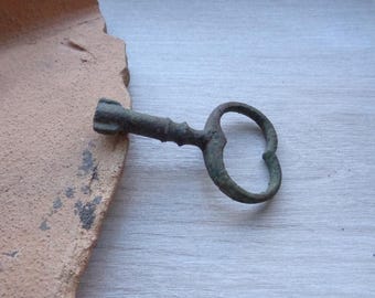 Antique bronze key 19th century Original green patina