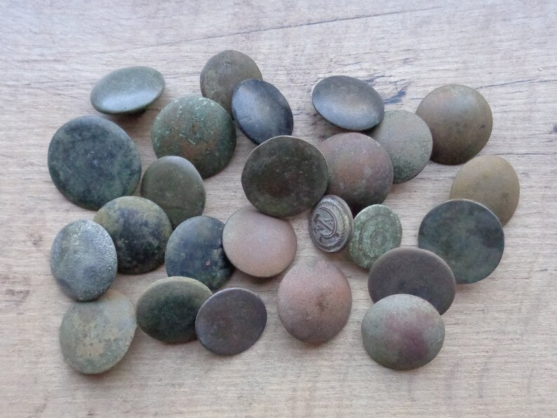 SET of 25 Vintage/antique Brass Bronze Copper Buttons 19-20th Century ...