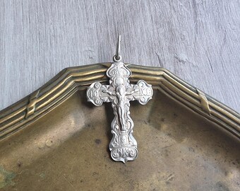 Beautiful Orthodox Detailed Cross King of Glory Words of prayer Floral ornament Sterling Silver Jewelry Religious Symbol IC+XC NIKA