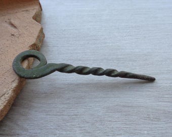 Unique Antique Bronze Smoking pipe cleaner 17-18th century Original patina Authentic artifact Archaeological Find