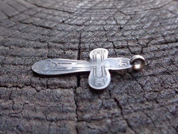 Vintage Small Silver Cross Imperial Russia 19th c… - image 5