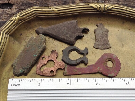 Set of 3 Vintage padkeyhole 19th century Antique brass keyhole covers Details of padlock Rare original patina