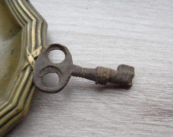 Antique Vintage bronze small key 19th century Original patina