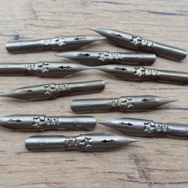Set di 10 pennini Dip pen con Stars Vintage Soviet Ink Dip pen set Penna stilografica sovietica inutilizzata numero 11