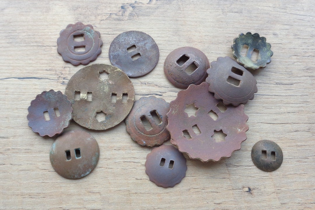 SET of 12 Antique Brass Buttons 19th Century Archaeological Finds ...
