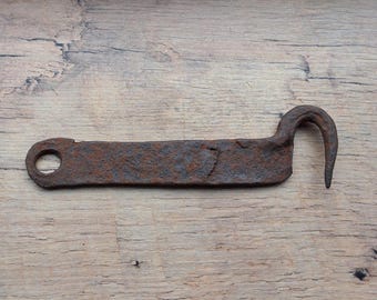 Antique/Vintage rusty iron door hook Home/farmhouse/barn decor  Original patinaOld Salvaged Authentic artifact Archaeological find