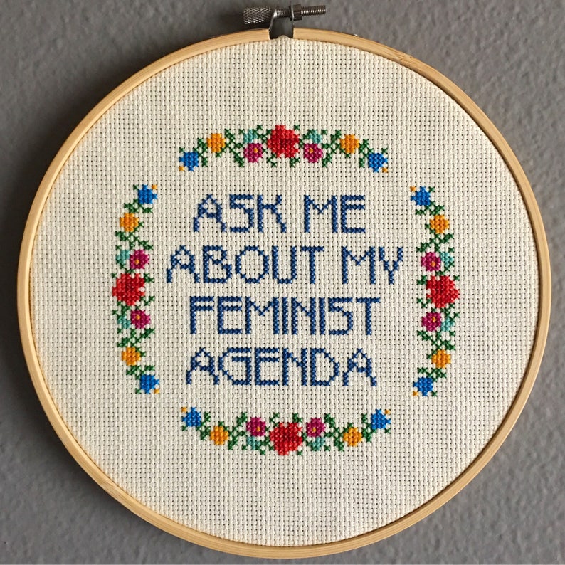 PATTERN: Cross Stitch Ask Me About My Feminist image 2