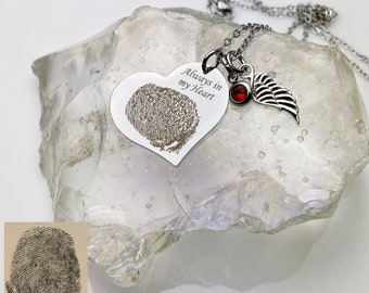 Necklace for Her, Custom Actual Fingerprint Necklace, Delicate Personalized Fingerprint Necklace For Her, Infant loss