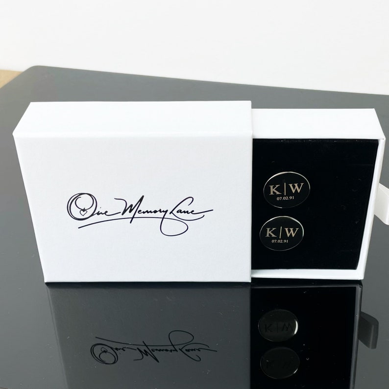 Rose Gold Cuff Links Handwriting CuffLinks Wedding Gift for Husband Custom Cufflinks for Him image 9