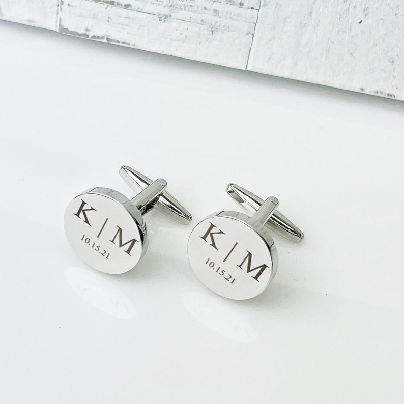 Personalized Cufflinks, Wedding Gift for Groom, Mens Cufflinks, Father Of The Bride Gift, Custom Cufflinks For Him, Anniversary Gift, image 1