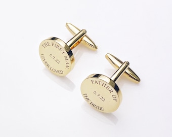 Father Of The Bride, Cufflinks For Dad, Personalized Cuff Links, CuffLinks, Wedding Gift for Dad, The First Man I Ever Loved