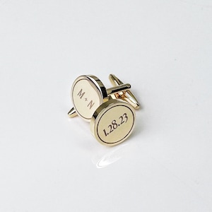 Personalized Wedding Cufflinks, Groom Wedding Cufflinks, Date and Initials Cufflinks, Engraved CuffLinks, Elegant Monogrammed Cufflinks