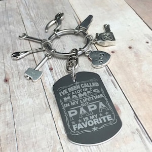 Gift For Grandpa - Gift For Papa - Grandpa - Engraved Gifts For Dad - Custom Grandpa Keychain - Fathers Day Gift