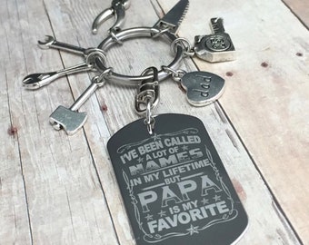 Gift For Grandpa - Gift For Papa - Grandpa - Engraved Gifts For Dad - Custom Grandpa Keychain - Fathers Day Gift