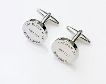 Father Of The Bride | Cufflinks For Dad | Personalized Cuff Links | CuffLinks | Wedding Gift for Dad | The First Man I Ever Loved
