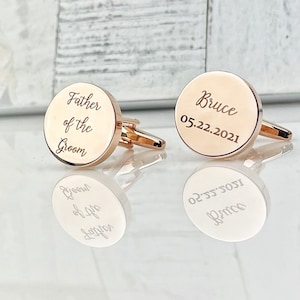 Rose Gold Cuff Links | Father Of The Groom | Handwriting CuffLinks | Wedding Gift for Husband | Custom Cufflinks for Him