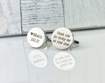 Cufflinks for Stepdad, Step Dad Gift for Wedding, Step Father of the Bride Present, Personalized Cufflinks, Personalized Cufflinks for Dad