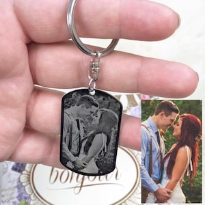 Photo Keychain, Picture Keychain, Personalize Photo Keychain, Engraved Photo, Gifts for Him, Fathers Day Gift Ideas, Gifts for Dad