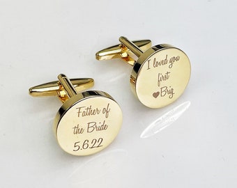 Saalort Personalized Father of The Bride Cufflinks Custom Any Wedding Date Saalort Personalized Father of The Bride Cufflinks Custom Any Wedding Date