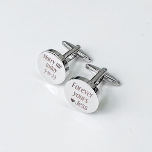 Round Cuff Links, Personalized Cuff Links, Wedding Gift for Husband, Custom Cufflinks for Him
