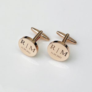 Personalized Cuff Links | Groomsmen CuffLinks | Wedding Gifts | Custom Cufflinks for Him | Round Cufflinks | Anniversary Gift