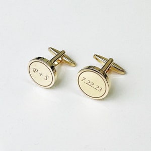 Personalized Wedding Cufflinks, Groom Wedding Cufflinks, Date and Initials Cufflinks, Engraved CuffLinks, Elegant Monogrammed Cufflinks image 4