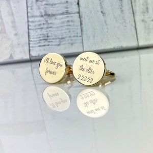 Meet Me At The Altar, Engraved CuffLinks, Wedding Gift for Husband, Custom Cufflinks for Him, Groomsmen, Gifts For Him