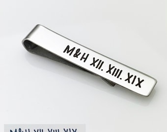 Handwriting Engraved Tie Clip: Personalized Stainless Steel Gift