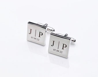 Cufflinks, Personalized Cuff Links, Handwriting CuffLinks, Wedding Gift for Husband, Custom Cufflinks for Him, Square Cufflinks