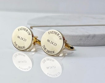 Father Of The Bride, Cufflinks, Gift for Him Personalized Cuff Links, Wedding Gift for Husband, Cufflinks For Him