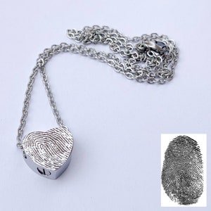 Urn Necklace - Ash Necklace - Fingerprint Cremation Necklace - Memorial Necklace - Grief Necklace - Fingerprint Urn Necklace