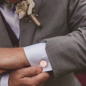 Rose Gold Cuff Links Handwriting CuffLinks Wedding Gift for Husband Custom Cufflinks for Him image 2
