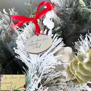 Handwriting Engraved Christmas Ornament: Personalized Memorial Gift