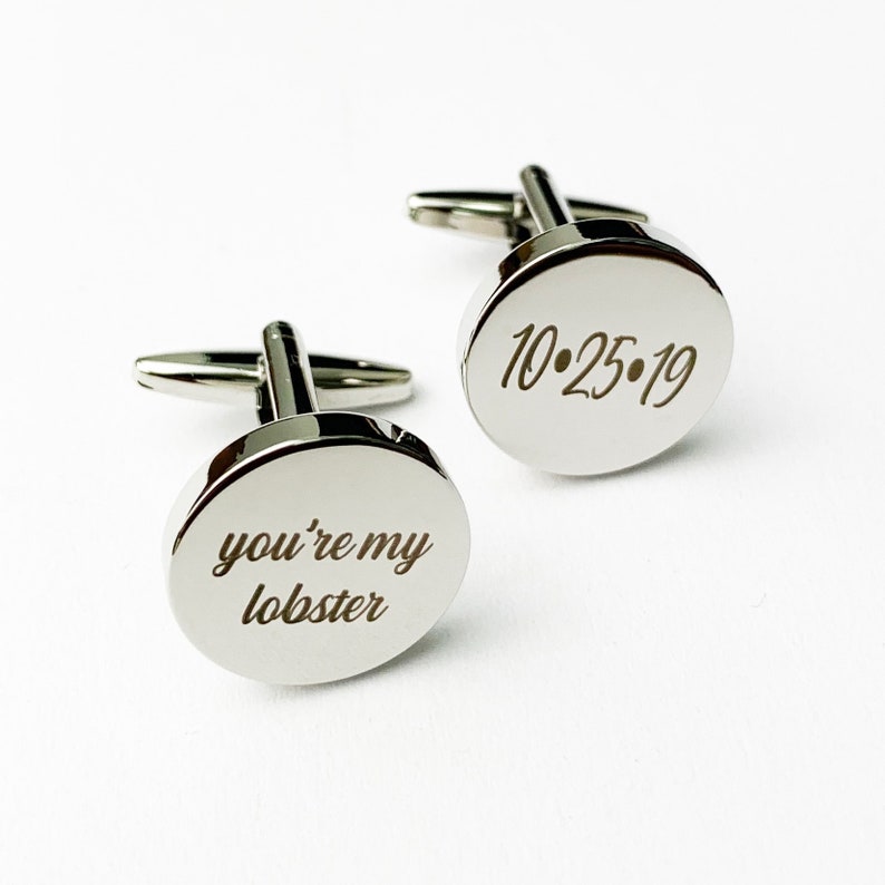 Round Cuff Links Personalized Cuff Links Wedding Gift for Etsy