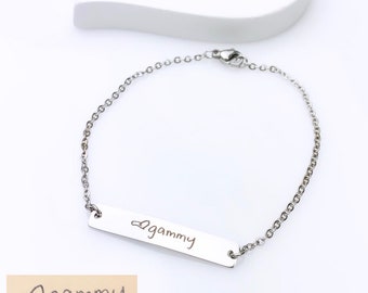 Engraved bracelet -Personalized Gift - Signature Bracelet - Memorial Bracelet - Signature Engraving - Engraved Bracelet