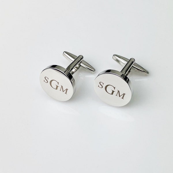 Monogrammed CuffLinks | Engraved Personalized Cufflinks for Groom | Wedding Day Cufflinks | Cufflinks Initials | Monogrammed Gift For Him