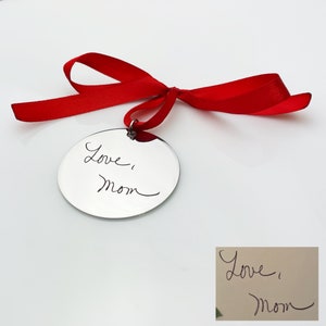 Handwriting Engraved Ornament: Custom Christmas Keepsake