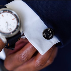 Groomsmen Cufflinks | Personalized Cuff Links | Handwriting CuffLinks | Wedding Gift for Husband | Custom Cufflinks for Him