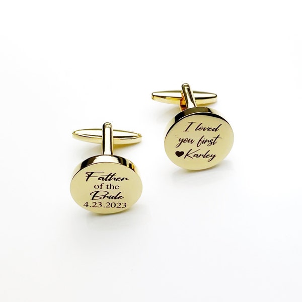 Father Of The Bride, Gift From Daughter, Gift From Bride, CuffLinks, Wedding Gift for Dad, Custom Cufflinks for Him, Gifts For Him