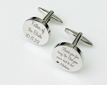 Step Dad Gift, Personalized Cufflinks, Step Father Of The Bride, Wedding Gift for Stepdad, Custom Cufflinks for Him, Stepdad Fathers Day