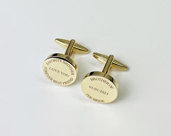 Brother Of The Bride, Cufflinks For Brother, Personalized Cufflinks, Wedding Gift for Brother, Big Brother Gift, Brother Gift From Sister