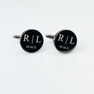 Wedding Gift, Personalized Cufflinks, Groomsmen Cufflinks, Wedding Gift For Him, Custom Cufflinks for Him, Round Cufflinks, Anniversary Gift