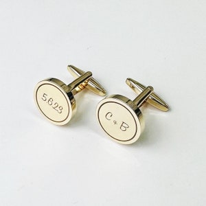 Personalized Wedding Cufflinks, Groom Wedding Cufflinks, Date and Initials Cufflinks, Engraved CuffLinks, Elegant Monogrammed Cufflinks image 5