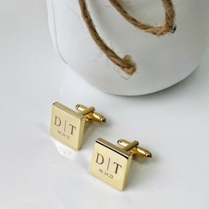 Cufflinks, Personalized Cuff Links, Customized CuffLinks, Wedding Gift for Husband, Custom Cufflinks for Him, Square Cufflinks