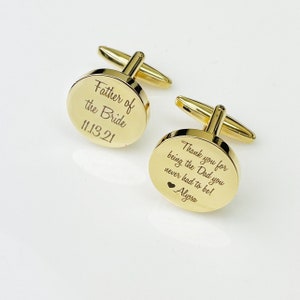 Gift For Stepdad, Personalized Cufflinks, Step Father Of The Bride, Wedding Gift for Stepdad, Custom Cufflinks for Him, Stepdad Fathers Day