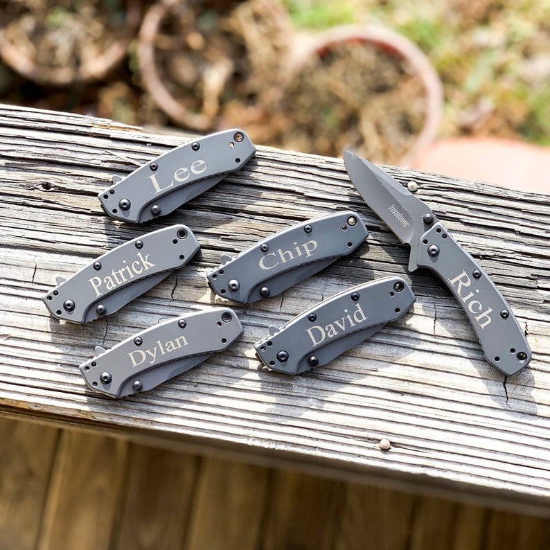 Groomsmen Folding Knives Set Set of 3 to 20 Bulk Discount Etsy